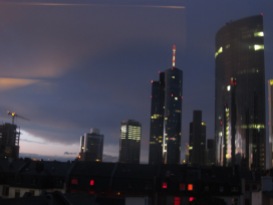 View from our hostel window, Frankfurt.